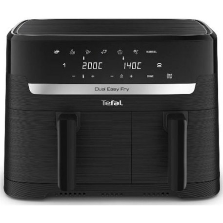 Tefal Dual Easy Air Fryer με Διπλό Αποσπώμενο Κάδο 8.3lt Μαύρο