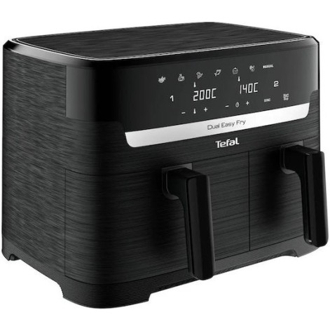 Tefal Dual Easy Air Fryer με Διπλό Αποσπώμενο Κάδο 8.3lt Μαύρο