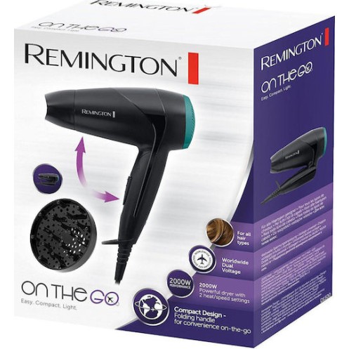 Remington Πιστολάκι Μαλλιών Ταξιδίου με Φυσούνα 2000W D1500