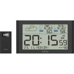 Hama Wetterstation Sylt Mit Außensensor Funk Schwarz 222216