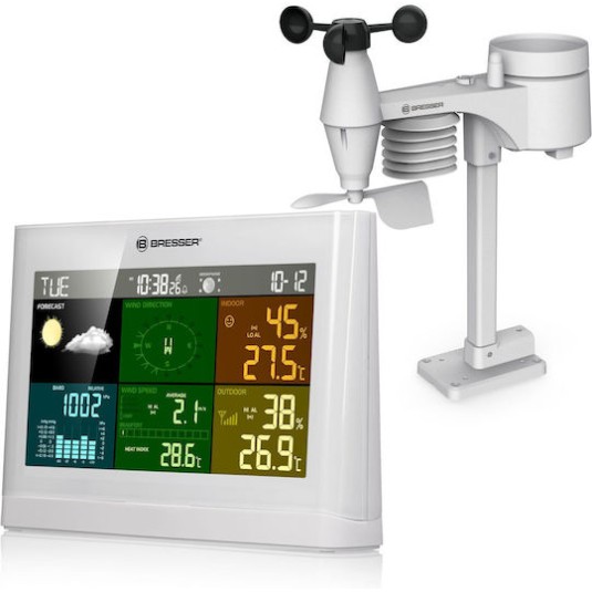 Bresser 5-in-1 Comfort 7002550GYE000 Ασύρματος Μετεωρολογικός Σταθμός Ψηφιακός Επιτραπέζιος Λευκός