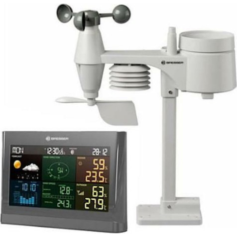 Bresser 5-in-1 Comfort Weather Center 7002550CM3000 Ασύρματος Μετεωρολογικός Σταθμός Ψηφιακός Επιτραπέζιος Γκρι