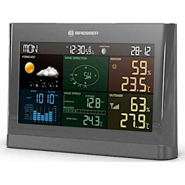 Bresser 5-in-1 Comfort Weather Center 7002550CM3000 Ασύρματος Μετεωρολογικός Σταθμός Ψηφιακός Επιτραπέζιος Γκρι