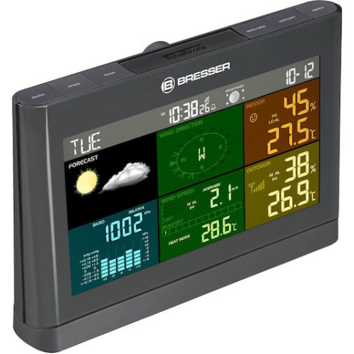Bresser 5-in-1 Comfort Weather Center 7002550CM3000 Ασύρματος Μετεωρολογικός Σταθμός Ψηφιακός Επιτραπέζιος Γκρι