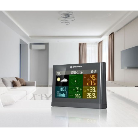Bresser 5-in-1 Comfort Weather Center 7002550CM3000 Ασύρματος Μετεωρολογικός Σταθμός Ψηφιακός Επιτραπέζιος Γκρι