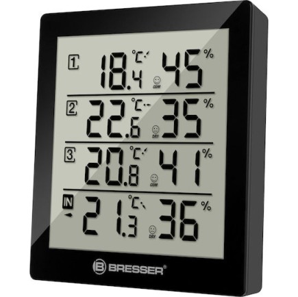Bresser Temeo Hygro Quadro Θερμόμετρo & Υγρασιόμετρo Επιτραπέζιο / Επιτοίχιο για Χρήση σε Εσωτερικό & Εξωτερικό Χώρο