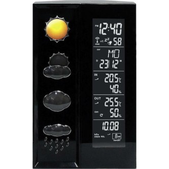 Technoline WS 6650 Ασύρματος Μετεωρολογικός Σταθμός Ψηφιακός Επιτραπέζιος Μαύρος