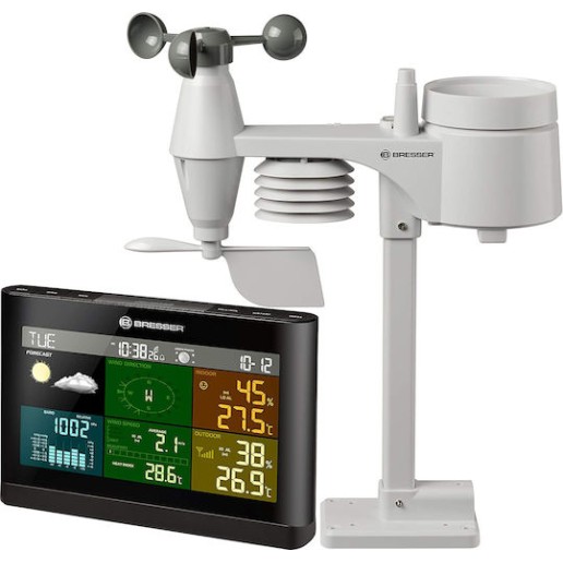 Bresser 5-in-1 Comfort Weather Center 7002550 Ασύρματος Μετεωρολογικός Σταθμός Ψηφιακός Επιτραπέζιος Μαύρος
