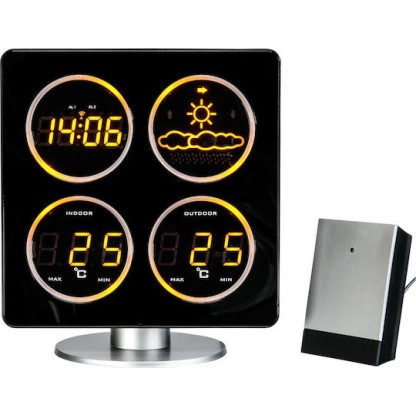 Technoline WS 6830 Ασύρματος Μετεωρολογικός Σταθμός Ψηφιακός Επίτοιχος / Επιτραπέζιος Μαύρος