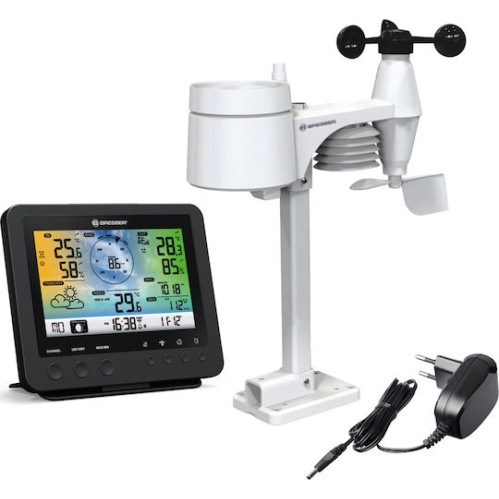 Bresser Wifi Color Weather Center With 5in1 Profi Sensor 7002580 Ασύρματος Μετεωρολογικός Σταθμός Ψηφιακός Επίτοιχος / Επιτραπέζιος Μαύρος