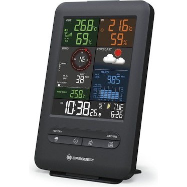 Bresser Beaufort 5-in-1 Weather Centre 7002525 Ασύρματος Μετεωρολογικός Σταθμός Ψηφιακός Επιτραπέζιος Μαύρος