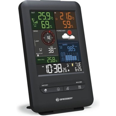 Bresser Beaufort 5-in-1 Weather Centre 7002525 Ασύρματος Μετεωρολογικός Σταθμός Ψηφιακός Επιτραπέζιος Μαύρος