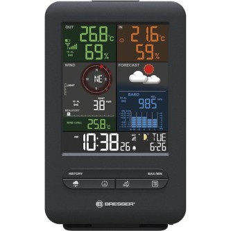 Bresser Beaufort 5-in-1 Weather Centre 7002525 Ασύρματος Μετεωρολογικός Σταθμός Ψηφιακός Επιτραπέζιος Μαύρος