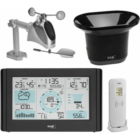 TFA Weather Pro 35.1161.01 Ασύρματος Μετεωρολογικός Σταθμός Ψηφιακός Επιτραπέζιος Μαύρος