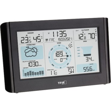 TFA Weather Pro 35.1161.01 Ασύρματος Μετεωρολογικός Σταθμός Ψηφιακός Επιτραπέζιος Μαύρος