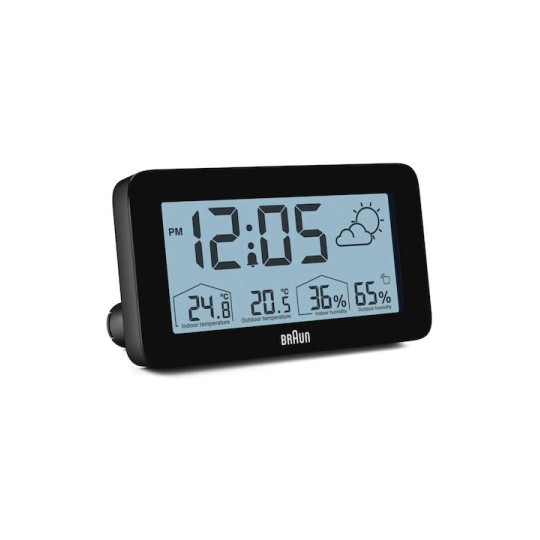 Braun Επιτραπέζιο Ρολόι με Ραδιόφωνο Μαύρο 67604