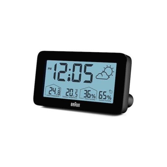 Braun Επιτραπέζιο Ρολόι με Ραδιόφωνο Μαύρο 67604