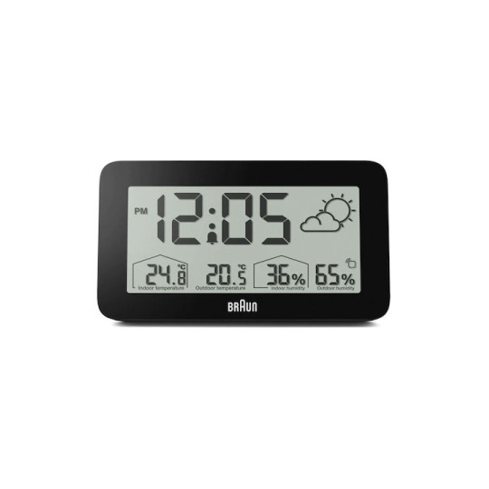 Braun Επιτραπέζιο Ρολόι με Ραδιόφωνο Μαύρο 67604