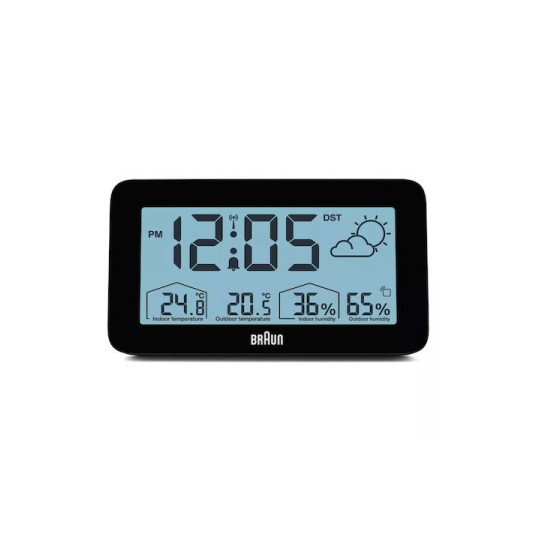 Braun Επιτραπέζιο Ρολόι με Ραδιόφωνο Μαύρο 67604