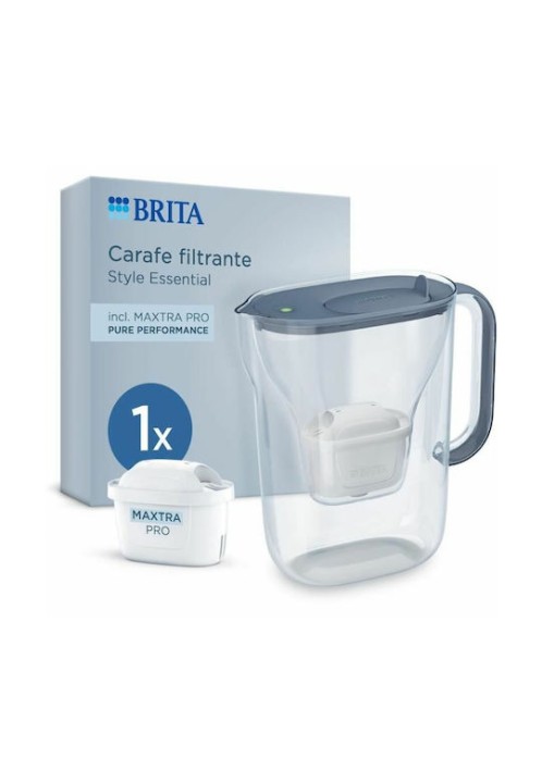 Brita Style Essential Κανάτα Σερβιρίσματος Πλαστική Stone Blue με Φίλτρο 2400ml