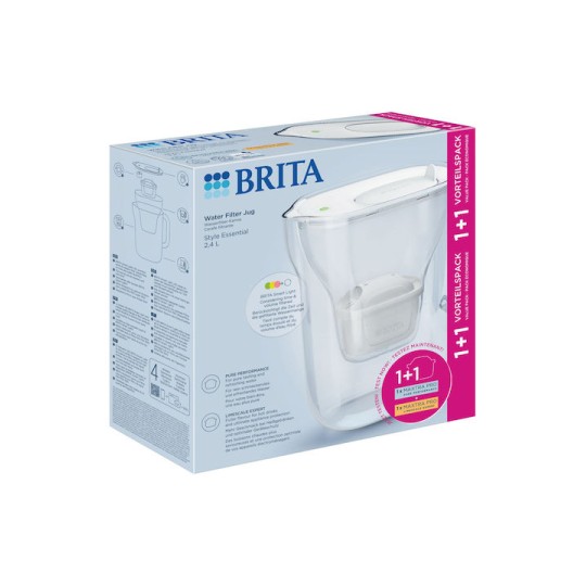 Brita Style Essential Κανάτα Σερβιρίσματος Πλαστική White με Φίλτρο 2400ml