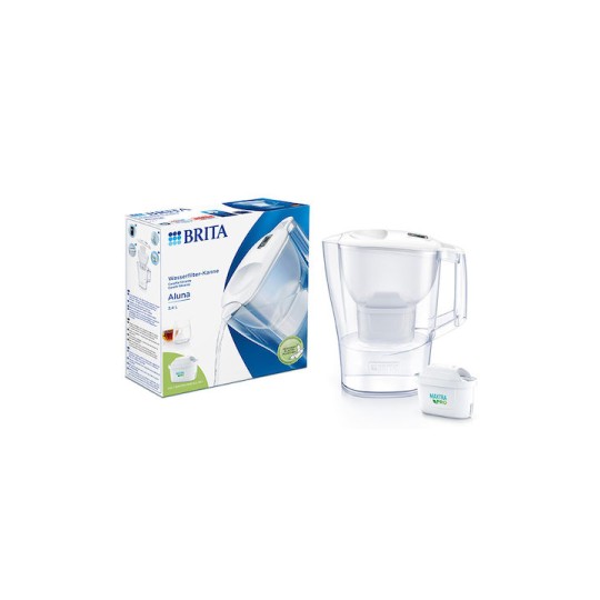 Brita Fill & Enjoy Aluna Κανάτα Σερβιρίσματος Πλαστική White με 1 Ανταλλακτικό Φίλτρο 2400ml