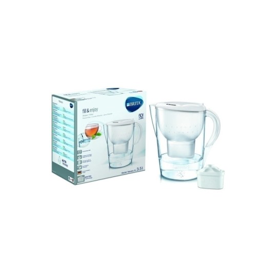 Brita Fill & Enjoy Marella XL Κανάτα Σερβιρίσματος Πλαστική White με 1 Ανταλλακτικό Φίλτρο Μaxtra+ 3500ml