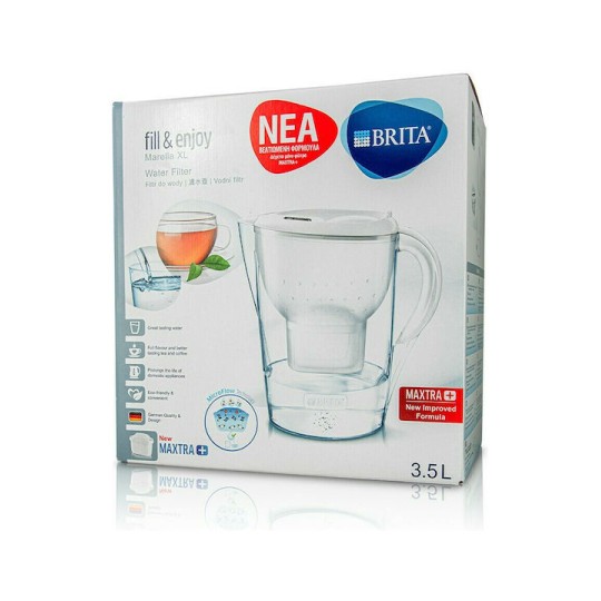 Brita Fill & Enjoy Marella XL Κανάτα Σερβιρίσματος Πλαστική White με 1 Ανταλλακτικό Φίλτρο Μaxtra+ 3500ml