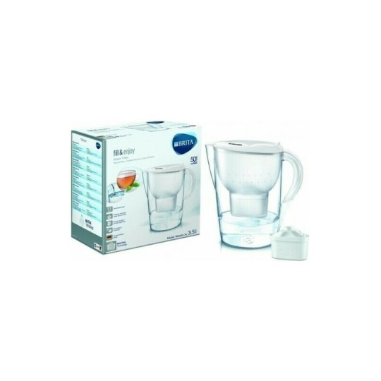 Brita Fill & Enjoy Marella XL Κανάτα Σερβιρίσματος Πλαστική White με 1 Ανταλλακτικό Φίλτρο Μaxtra+ 3500ml