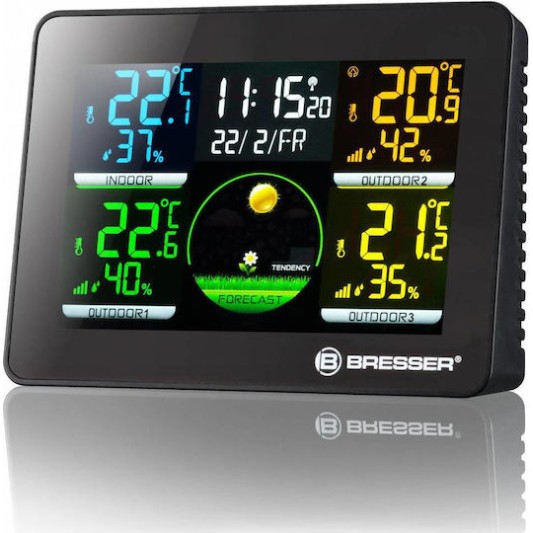 Bresser Quadro NLX 7000023 Μετεωρολογικός Σταθμός Ψηφιακός Επιτραπέζιος Μαύρος