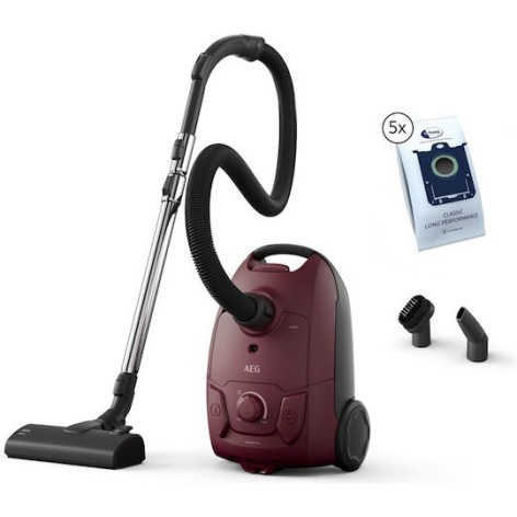 AEG Clean 5000 Ηλεκτρική Σκούπα 750W με Σακούλα 2.1lt Dark Red