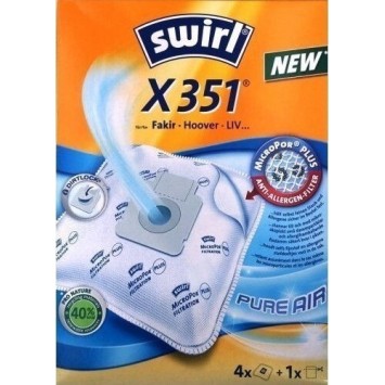 Swirl X351 Σακούλες Σκούπας 4τμχ Συμβατή με Σκούπα Hoover