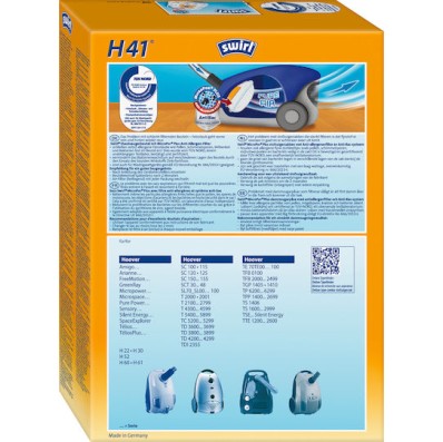 Swirl H41 Σακούλες Σκούπας 4τμχ Συμβατή με Σκούπα Hoover