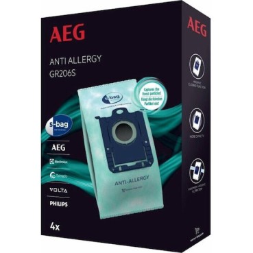 AEG GR206S Σακούλες Σκούπας 4τμχ Συμβατή με Σκούπα AEG