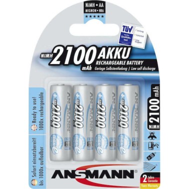 Ansmann Επαναφορτιζόμενες Μπαταρίες AA Ni-MH 2100mAh 1.2V 4τμχ