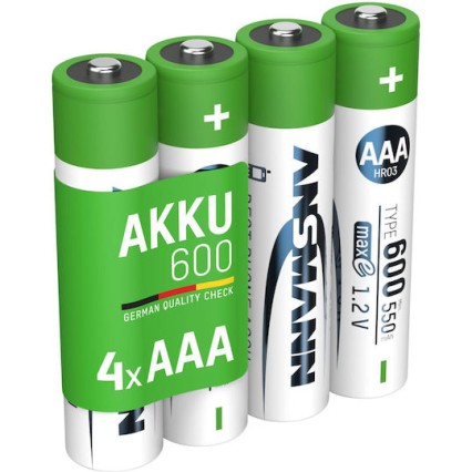 Ansmann Akku Επαναφορτιζόμενες Μπαταρίες AAA Ni-MH 4τμχ