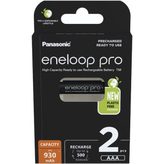 Panasonic Eneloop Pro Επαναφορτιζόμενες Μπαταρίες AAA Ni-MH 930mAh 1.2V 2τμχ