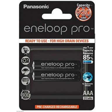 Panasonic Eneloop Pro Επαναφορτιζόμενες Μπαταρίες AAA Ni-MH 930mAh 1.2V 2τμχ