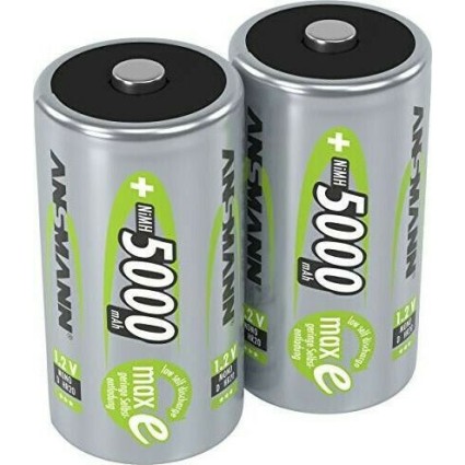 Ansmann Επαναφορτιζόμενες Μπαταρίες D Ni-MH 5000mAh 1.2V 2τμχ