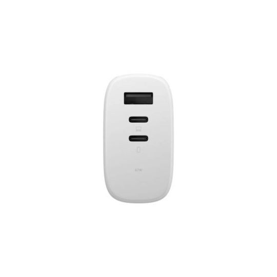 Native Union Φορτιστής Χωρίς Καλώδιο GaN με 2 Θύρες USB-A και Θύρα USB-C 67W Power Delivery Λευκός