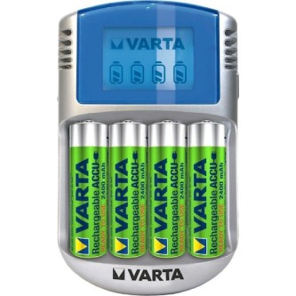 Varta LCD Charger 4 Μπαταριών Ni-MH Μεγέθους AA/AAA Σετ με 4x AA 2500mAh σε Γκρι χρώμα