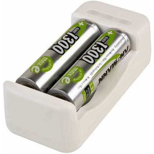 Ansmann Basic II USB Φορτιστής 2 Μπαταριών Ni-MH Μεγέθους AA/AAA Σετ με 2x AA 1300mAh