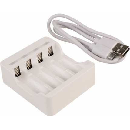 Ansmann Basic IV USB Φορτιστής 4 Μπαταριών Ni-MH Μεγέθους AA/AAA Σετ με 4x AA 1300mAh