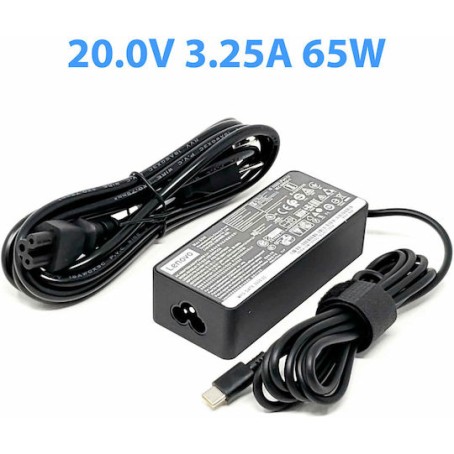 Lenovo USB-C Φορτιστής Laptop 65W χωρίς Καλώδιο Τροφοδοσίας