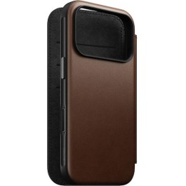 Nomad Modern Back Cover Δερμάτινο 0.75mm με Λουράκι Καφέ (iPhone 17 Pro)