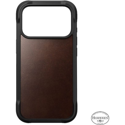 Nomad Horween Back Cover Δερμάτινο / Σιλικόνης / Πλαστικό 1.11mm με Λουράκι Καφέ (iPhone 17 Pro)