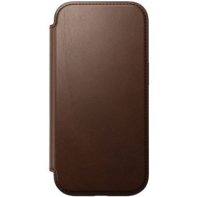 Nomad Leather Folio Case Magsafe Compatible Iphone 16 Pro Brown