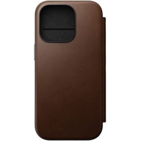 Nomad Leather Folio Case Magsafe Compatible Iphone 16 Pro Brown