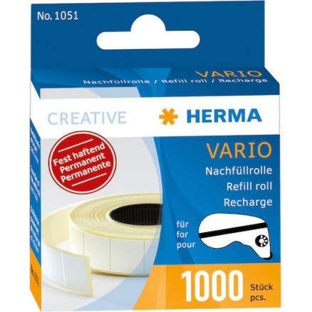 Herma 1000 Αυτοκόλλητες Ετικέτες Vario Hermafix Refill Pack Ορθογώνιες σε Λευκό Χρώμα 12x13mm