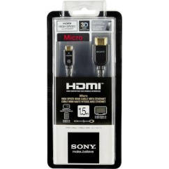 Sony HDMI 1.4 High Speed 1080p 120Hz Cable HDMI male - micro HDMI male 1.5m Μαύρο